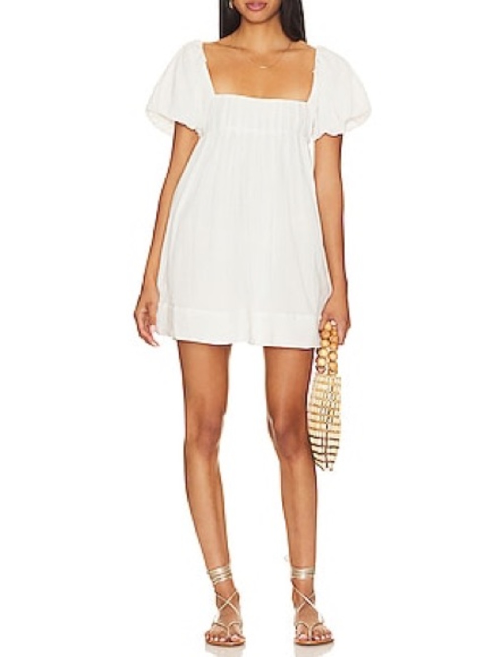 Free people white Tie-Back Babydoll dress